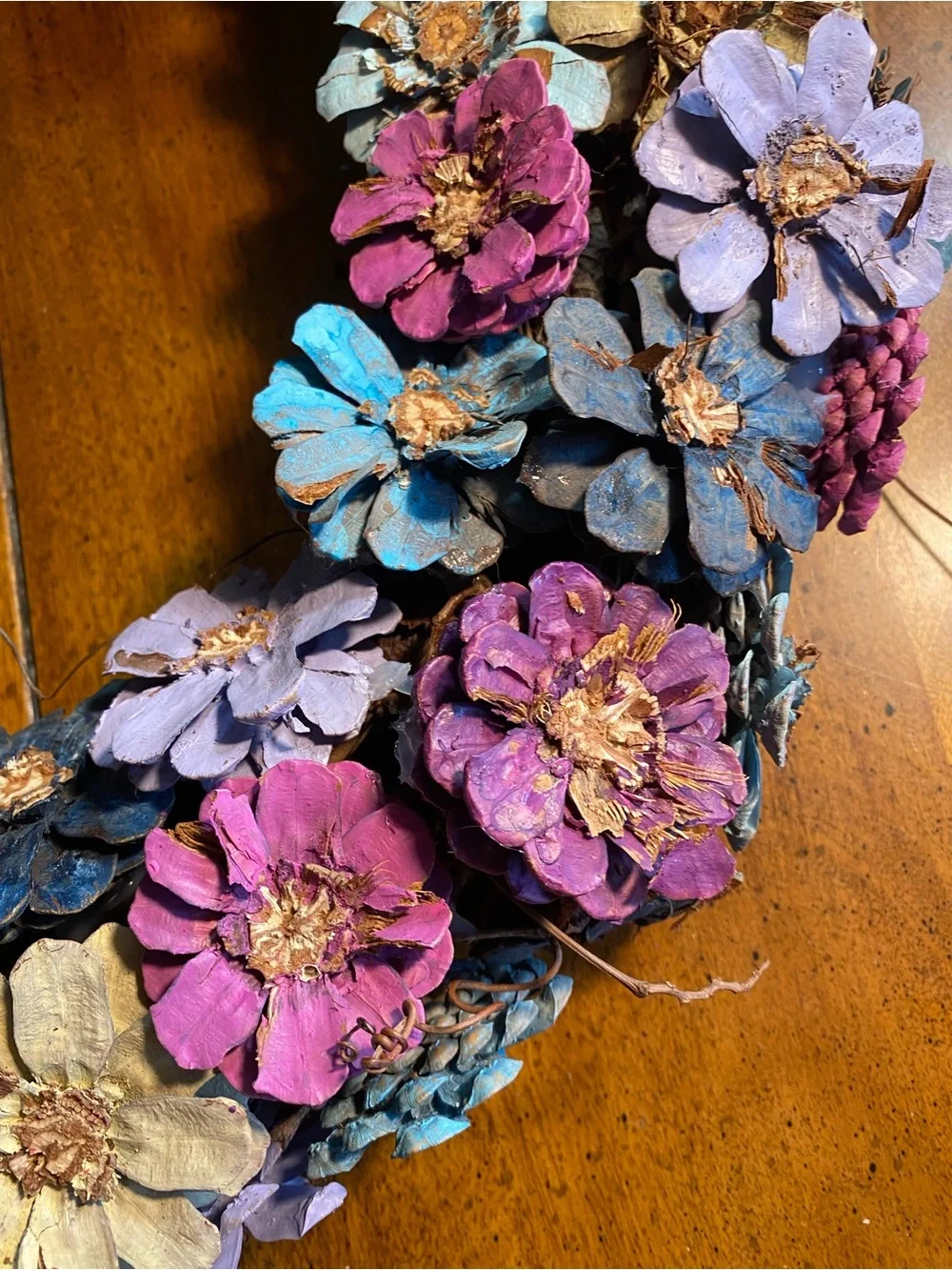 Pastels Floral Pinecone 20” Wreath Handcrafted